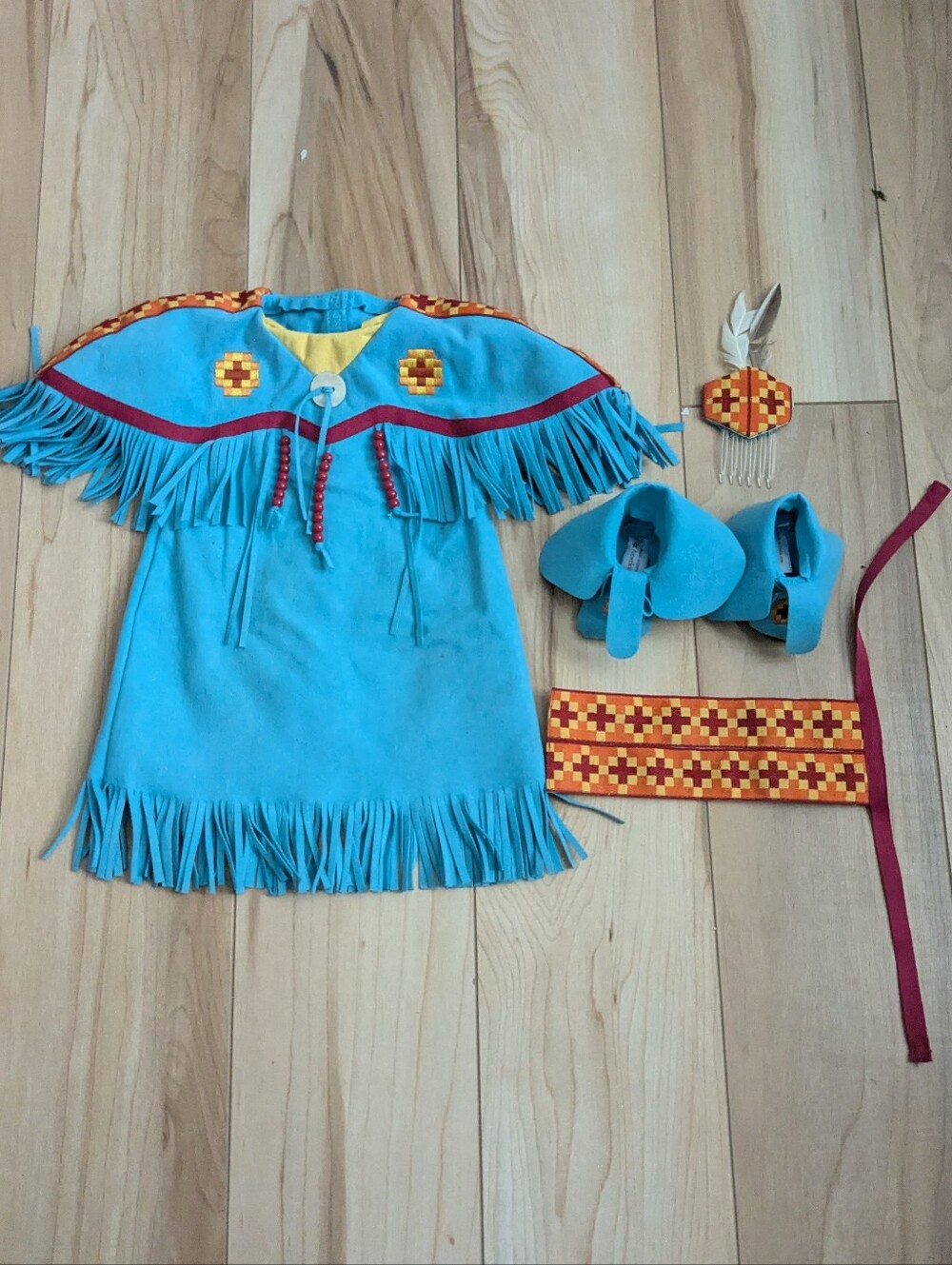 American Girl Kaya Turquoise Pow Pow Dress of Today II Complete Doll Outfit